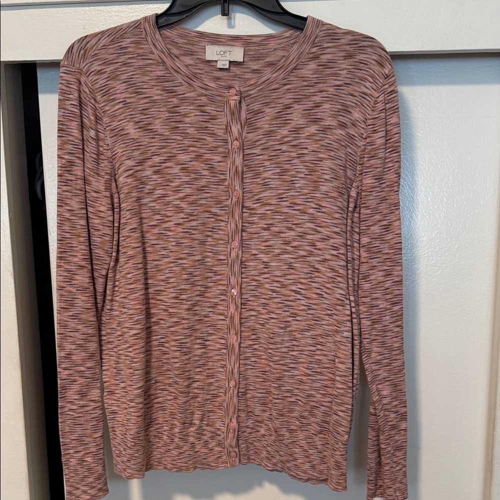 LOFT Multicolor Knit Cardigan